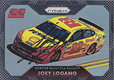 AUTOGRAPHED Joey Logano 2016 Panini Prizm Racing (#22 Shell Pennzoil Car) Team Penske Sprint Cup Series Signed NASCAR Collectible Trading Card with COA