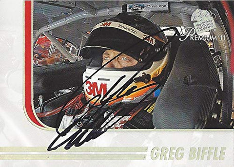 AUTOGRAPHED Greg Biffle 2011 Press Pass Racing PREMIUM PERFORMERS (#16 3M Team) Roush-Fenway Ford Signed NASCAR Collectible Trading Card with COA