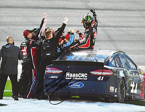 AUTOGRAPHED 2017 Kurt Busch #41 Haas Racing DAYTONA 500 RACE WIN (Victory Celebration with Pit Crew) Monster Energy Cup Series Signed Collectible Picture NASCAR 9X11 Inch Glossy Photo with COA