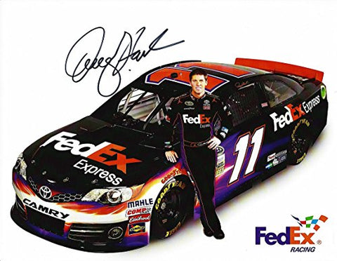 AUTOGRAPHED 2012 Denny Hamlin #11 FedEx Express Racing (Toyota Camry) Gibbs Signed 9X11 NASCAR Hero Card with COA