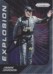 AUTOGRAPHED Jimmie Johnson 2018 Panini Prizm Racing EXPLOSION (#48 Lowes Team) Hendrick Motorsports Signed NASCAR Collectible Trading Card with COA