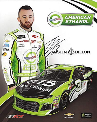 AUTOGRAPHED 2018 Austin Dillon #3 American Ethanol Team (Richard Childress Racing) Monster Energy Cup Series Signed Collectible Picture 8X10 Inch NASCAR Hero Card Photo with COA