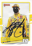 AUTOGRAPHED Kyle Busch 2021 Panini Donruss (#18 M&Ms Team) Joe Gibbs Racing NASCAR Cup Series Signed Collectible Trading Card with COA