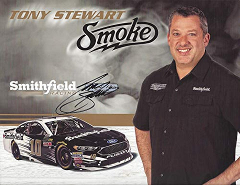AUTOGRAPHED 2018 Tony Stewart #14 Smithfield Team EXCLUSIVE SMOKE PROMO CARD (Stewart Haas Racing) Monster Energy Cup Series Owner Signed Collectible Picture NASCAR 9X11 Inch Hero Card Photo with COA
