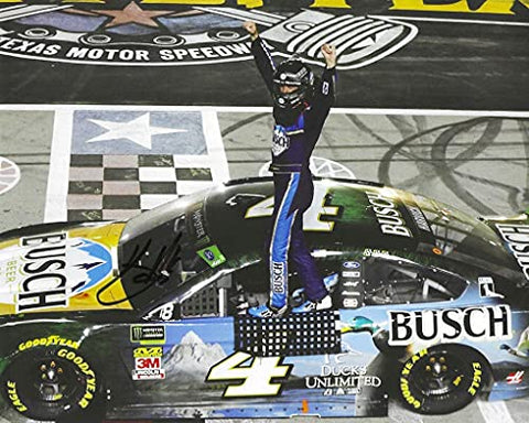 AUTOGRAPHED 2019 Kevin Harvick #4 Busch Ducks Unlimited Racing TEXAS RACE WIN (Victory Celebration) NASCAR Cup Series Signed Picture 8X10 Inch Glossy Photo with COA
