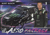AUTOGRAPHED Kurt Busch 2021 Panini Donruss AERO PACKAGE PRIZM (#1 Monster Team) Chip Ganassi Racing Monster Cup Series Rare Insert Signed NASCAR Collectible Trading Card with COA #039/199