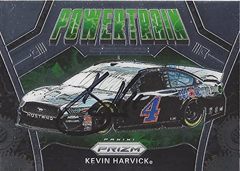 AUTOGRAPHED Kevin Harvick 2020 Panini Prizm POWERTRAIN (#4 Mobil 1 Team) Stewart-Haas Racing NASCAR Cup Series Chrome Signed Collectible Trading Card with COA