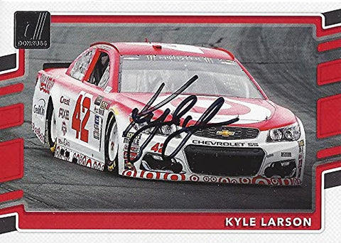 AUTOGRAPHED Kyle Larson 2018 Panini Donruss (#42 Target Car) Chip Ganassi Racing Monster Cup Series Signed NASCAR Collectible Trading Card with COA