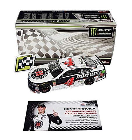 AUTOGRAPHED 2018 Kevin Harvick #4 Jimmy Johns ALL-STAR RACE WINNER (Stewart-Haas Team) Monster Cup Series Signed Lionel 1/24 NASCAR Diecast Car with COA (#343 of only 529 produced!)
