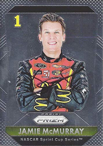 AUTOGRAPHED Jamie McMurray 2016 Panini Prizm Racing (#1 McDonalds Driver) Ganassi Team Sprint Cup Series Chrome Signed NASCAR Collectible Trading Card with COA