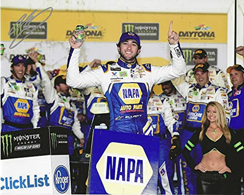 AUTOGRAPHED 2018 Chase Elliott #9 NAPA Racing DAYTONA DUEL RACE WIN (Victory Lane Celebration) Hendrick Motorsports Monster Cup Series Signed Picture 8X10 Inch NASCAR Glossy Photo with COA