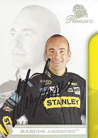 AUTOGRAPHED Marcos Ambrose 2011 Press Pass Premium Racing CONTENDERS (#9 Stanley Driver) Signed NASCAR Collectible Trading Card with COA