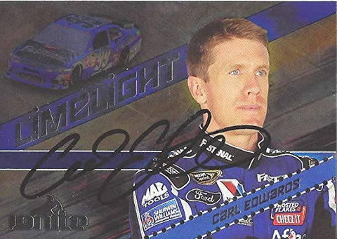 AUTOGRAPHED Carl Edwards 2012 Press Pass Ignite Racing LIME LIGHT (#99 Fastenal Ford Team) Roush-Fenway Insert Signed NASCAR Collectible Trading Card with COA