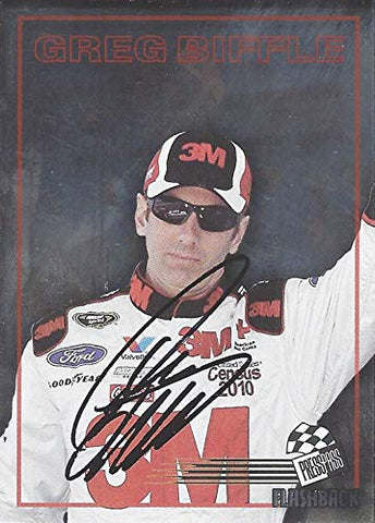 AUTOGRAPHED Greg Biffle 2011 Press Pass Racing FLASHBACK CHROME (#16 Roush Fenway Team) 3M Ford Signed NASCAR Collectible Trading Card with COA