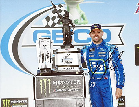 AUTOGRAPHED 2017 Ricky Stenhouse Jr. #17 Fifth Third Bank Racing TALLADEGA RACE WINNER (Victory Lane Trophy) First Win Team Roush Signed Collectible Picture NASCAR 9X11 Inch Glossy Photo with COA
