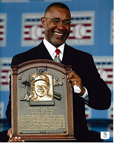 AUTOGRAPHED Ozzie Smith 8X10 Picture (The Wizard) HALL OF FAME Glossy Photo with JSA COA (James Spence Authentication)