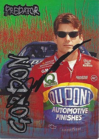 AUTOGRAPHED Jeff Gordon 1997 Wheels Racing PREDATOR (#24 DuPont Rainbow Warrior Team) Hendrick Motorsports Vintage Signed Collectible NASCAR Trading Card with COA