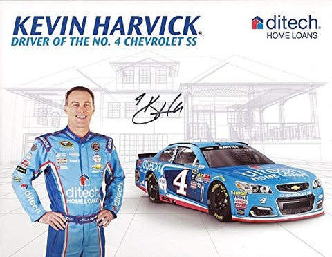 AUTOGRAPHED 2016 Kevin Harvick #4 Ditech Home Loans Racing (Stewart-Haas Team) Sprint Cup Series Signed Collectible Picture 9X11 Inch NASCAR Hero Card Photo with COA