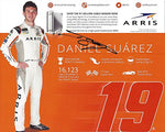 AUTOGRAPHED 2017 Daniel Suarez #19 Arris Team ROOKIE SEASON (Joe Gibbs Racing) Monster Energy Cup Series Signed Collectible Picture NASCAR 8X10 Inch Hero Card Photo with COA