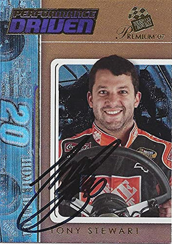 AUTOGRAPHED Tony Stewart 2007 Press Pass Premium PERFORMANCE DRIVEN (#20 Home Depot Team) Joe Gibbs Racing Rare Insert Signed NASCAR Collectible Trading Card with COA
