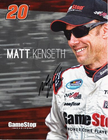 AUTOGRAPHED 2014 Matt Kenseth #20 GAMESTOP RACING (Nationwide Series) 9X11 SIGNED NASCAR Hero Card w/COA