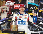 AUTOGRAPHED 2014 Jimmie Johnson #48 Team Lowes Racing COCA COLA 600 RACE WIN (Victory Lane Trophy) Hendrick Motorsports Signed Picture 8X10 Inch NASCAR Glossy Photo with COA
