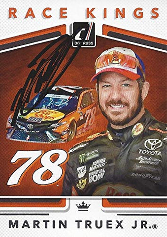 AUTOGRAPHED Martin Truex Jr. 2018 Panini Donruss Racing RACE KINGS (#78 Bass Pro Shops) Furniture Row Toyota Team Insert Signed NASCAR Collectible Trading Card with COA
