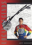 AUTOGRAPHED Jeff Gordon 1996 Upper Deck Racing LOCAL LEGENDS (#24 DuPont Team) Hendrick Motorsports Vintage Signed Collectible NASCAR Trading Card with COA and Toploader