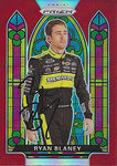 AUTOGRAPHED Ryan Blaney 2020 Panini Prizm Racing STAINED GLASS (#12 Menards) Team Penske NASCAR Cup Series RARE RED PRIZM Insert Signed Collectible Trading Card with COA