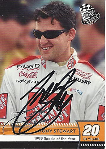 AUTOGRAPHED Tony Stewart 2009 Press Pass Racing 1999 ROOKIE OF THE YEAR (#20 Home Depot) Joe Gibbs Team Signed NASCAR Collectible Trading Card with COA