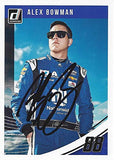 AUTOGRAPHED Alex Bowman 2019 Panini Donruss Racing (#88 Nationwide Team) Hendrick Motorsports Monster Energy Cup Series Signed Collectible NASCAR Trading Card with COA