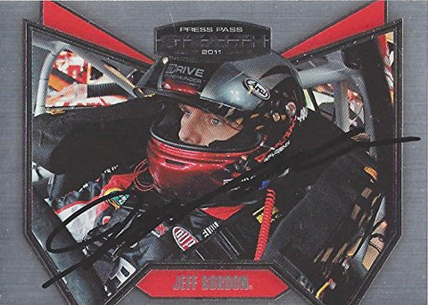 AUTOGRAPHED Jeff Gordon 2011 Press Pass Stealth Racing COCKPIT (#24 Drive to End Hunger Team) Hendrick Motorsports Signed NASCAR Collectible Trading Card with COA