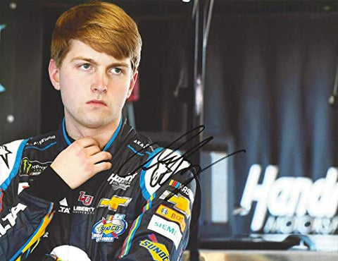 AUTOGRAPHED 2018 William Byron #24 Axalta Flames Racing ROOKIE SEASON (Hendrick Motorsports) Garage Area Monster Energy Cup Series Signed Picture 9X11 Inch NASCAR Glossy Photo with COA