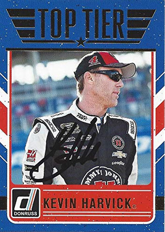 AUTOGRAPHED Kevin Harvick 2017 Panini Donruss Racing TOP TIER (#4 Jimmy Johns) Insert Signed NASCAR Collectible Trading Card with COA