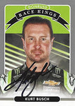 AUTOGRAPHED Kurt Busch 2021 Panini Donruss RACE KINGS (#1 Monster Team) Chip Ganassi Racing Monster Cup Series Gray Parallel Signed NASCAR Collectible Trading Card with COA