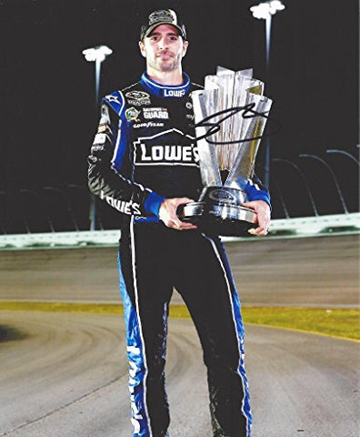 AUTOGRAPHED 2013 Jimmie Johnson #48 Lowes Racing SPRINT CUP CHAMPION (Trophy Pose) Signed 8X10 Picture NASCAR Glossy Photo with COA
