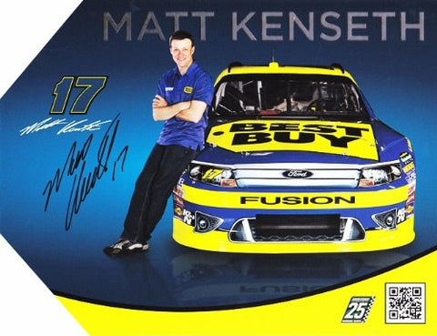AUTOGRAPHED 2012 Matt Kenseth #17 Best Buy Racing Team (Roush) Signed NASCAR 9X11 Photo Hero Card with COA
