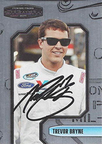 AUTOGRAPHED Trevor Bayne 2011 Press Pass Stealth Racing (#6 Roush Fenway Team) Nationwide Series Chrome Signed NASCAR Collectible Trading Card with COA