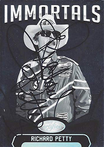 AUTOGRAPHED Richard Petty 2018 Panini Certified Racing IMMORTALS (#43 STP Team) 7X Champion Winston Cup Series Chrome Insert Signed Collectible NASCAR Trading Card with COA