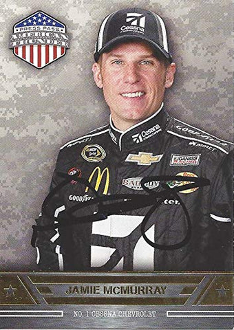 AUTOGRAPHED Jamie McMurray 2014 Press Pass American Thunder Racing (#1 Cessna Ganassi Chevrolet Team) Sprint Cup Series Signed NASCAR Collectible Trading Card with COA