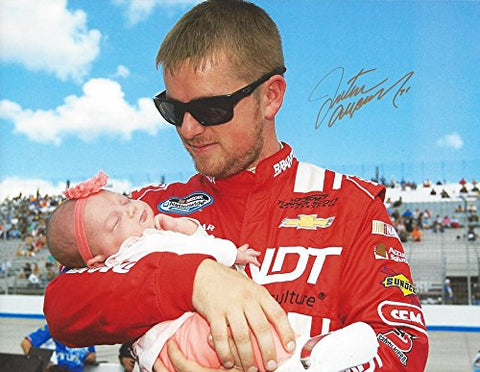 AUTOGRAPHED 2016 Justin Allgaier #31 Brandt Professional Agriculture PRE-RACE FAMILY MAN Nationwide Series 9X11 Inch Signed Picture NASCAR Glossy Photo with COA