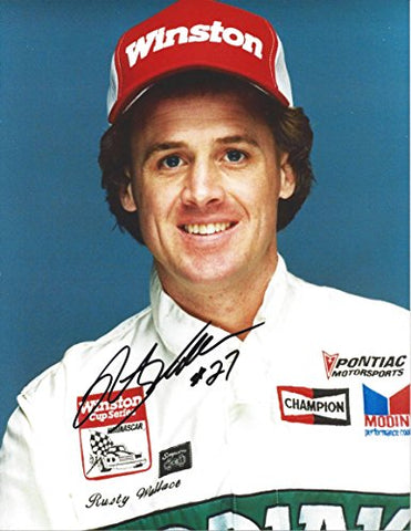 AUTOGRAPHED 1989 Rusty Wallace #27 Kodiak Racing WINSTON CUP CHAMPIONSHIP SEASON (Media Day Pose) Pontiac Motorsports Vintage Signed Collectible Picture NASCAR 9X11 Inch Glossy Photo with COA