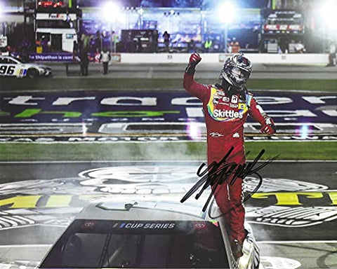 AUTOGRAPHED 2020 Kyle Busch #18 Skittles Zombie Team TEXAS RACE WIN (Victory Celebration) Joe Gibb Racing NASCAR Cup Series Signed Picture 8X10 Inch Glossy Photo with COA