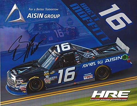 AUTOGRAPHED 2018 Brett Moffitt #16 AISIN Group Toyota Team TRUCK SERIES CHAMPION (Hattori Racing Enterprises) Signed Collectible Picture 9X11 Inch NASCAR Hero Card Photo with COA