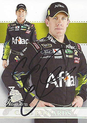 AUTOGRAPHED Carl Edwards 2011 Press Pass Premium Racing SUITED UP (#99 Aflac Team) Roush-Fenway Sprint Cup Series Ford Fusion Signed NASCAR Collectible Trading Card with COA