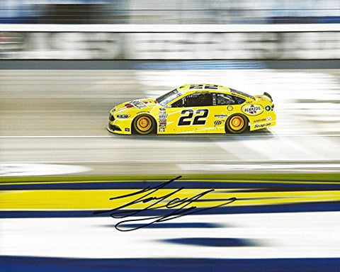 AUTOGRAPHED 2016 Joey Logano #22 Shell Pennzoil Racing LAS VEGAS MOTOR SPEEDWAY (Finish Line) Team Penske Signed Collectible Picture NASCAR 8X10 Inch Glossy Photo with COA