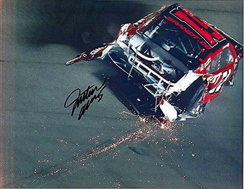 AUTOGRAPHED 2014 Justin Allgaier #51 Brandt Racing Team KANSAS WRECK (Sprint Cup Series) 9X11 Picture Signed NASCAR Glossy Photo with COA