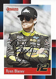 AUTOGRAPHED Ryan Blaney 2021 Panini Donruss Racing 1988 RETRO (#12 Menards) Team Penske NASCAR Cup Series Signed Collectible Trading Card with COA