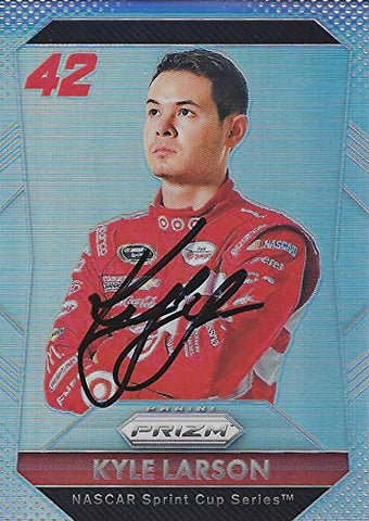 AUTOGRAPHED Kyle Larson 2016 Panini Prizm Racing (#42 Target Chevrolet Team) Sprint Cup Series Chrome Signed NASCAR Collectible Trading Card with COA