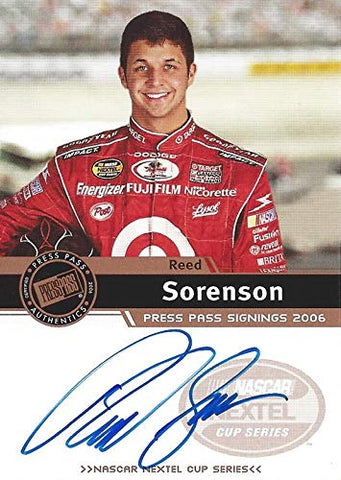 AUTOGRAPHED Reed Sorenson 2006 Press Pass Signings Racing (Authentic Signature) #41 Target Ganassi Team Nextel Cup Series Signed Collectible NASCAR Trading Card